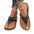 thumbnail image 1 of Domuza Womens Orthopedic Sandals Arch Support Summer Flat Sandals Wide Non Slip Slip on Work Shoes Vacation Beach 2026 Foam Shoes Blue 9（EU-42）, 1 of 4