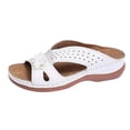 thumbnail image 1 of Domuza Womens Orthopedic Sandals Non Slip Slip on Arch Support Flat Wedge Sandals Breathable Work Shoes 2026 New Vacation Beach Orthopedic Shoes White 7（EU-38）, 1 of 6
