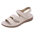 thumbnail image 1 of Domuza Womens Orthopedic Sandals Slip on Non Slip Arch Support Summer Flat Sandals Breathable Hiking Shoes 2026 Comfort Orthopedic Shoes Beige 9（EU-42）, 1 of 5