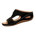 thumbnail image 1 of Domuza Womens Orthopedic Sandals Slip on Non Slip Arch Support Summer Flat Sandals Wide Walking Shoes 2026 Comfortable Orthopedic Shoes Black 9（EU-42）, 1 of 7