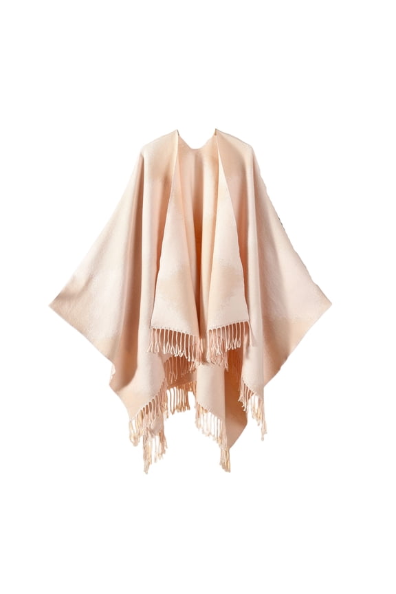 Womens Tassel Shawl Wraps Open Front Poncho Cape Fashion Reversible Blanket Scarf Travel Cardigan Sweater Pink