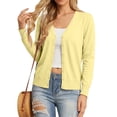 thumbnail image 1 of Domzest Button Front Cardigan for Women Lightweight Long Sleeve V Neck Knitwear Soft Basic Knit Cardigan Sweater Yellow XL, 1 of 6