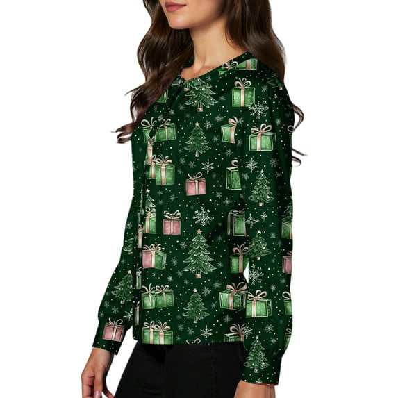 Domzest Christmas Scrub Jackets for Women Long Sleeve Snowflake Print Scrub Tops Button up Lightweight Nurses Working Uniform Warm up Medical Nurse Jacket Army Green 2XL
