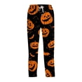 thumbnail image 1 of Domzest Halloween Mens Pajama Pants Pumpkin Ghost Bat Print Wide Leg Pajama Bottoms Drawstring Elastic Waisted Funny Sleepwear Saffron L, 1 of 6