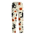 thumbnail image 1 of Domzest Halloween Pajama Pants Men Pumpkin Ghost Bat Graphic Drawstring Elastic Waisted Sleepwear Wide Leg Funny Pajama Bottoms Complexion S, 1 of 6