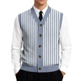 thumbnail image 1 of Domzest Men Cardigan Sweater Tailored Fit Sleeveless V Neck Sweater Vests Casual Plaid Print Button Up Sweater Winter Fashion Knit Tops Blue XL, 1 of 7