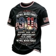 thumbnail image 1 of Domzest Men's 25 Years 9/11 Patriotic T-Shirts Short Sleeve American Flag Printed Tops Twin Towers Never Forget Crew Neck Graphic Shirt Royal Blue M, 1 of 4