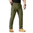 thumbnail image 1 of Domzest Men's Cargo Pants Ripstop Water Resistant Hiking Work Pants Outdoor Multi Pockets Army Tactical Pants Army Green 4XL, 1 of 8