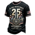 thumbnail image 1 of Domzest Men's Never Forget 911 Memorial T Shirts Crew Neck 9/11 25th Anniversary Printed Shirts Never Forget Twin Towers Short Sleeve Graphic Shirt, 1 of 4