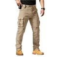 thumbnail image 1 of Domzest Men’s Tactical Pants Ripstop Water Resistant Cargo Work Pants for Men Stretch Hiking Pants Lightweight Khaki 5XL, 1 of 8