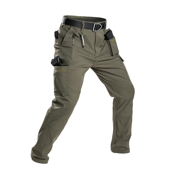 Domzest Men's Tactical Pants Water Resistant Ripstop Cargo Work Lightweight EDC Hiking Pants with Multi Pockets Army Green XL