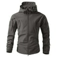 thumbnail image 1 of Domzest Mens Camo Jacket Fashion Waterproof Jackets Regular Fit Outdoor Fishing Raincoats Lightweight Hooded Coats Gray 4XL, 1 of 2