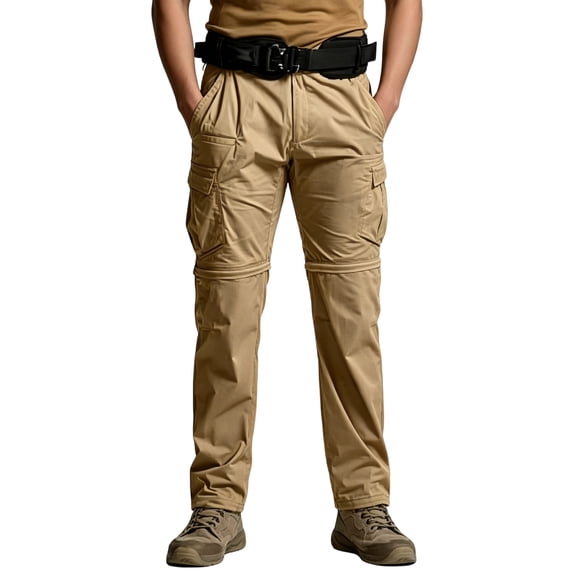Domzest Mens Hiking Pants Lightweight Ripstop Tactical Pants Water Resistant Breathable Cargo Pants with Pockets Light Green M