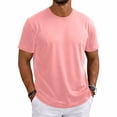 thumbnail image 1 of Domzest Mens Short Sleeve T-Shirts Moisture Wicking Crew Neck Shirt Summer Breathable Strechy Workout Shirts for Jogger, Gym & Outdoor Pink XL, 1 of 6