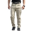 thumbnail image 1 of Domzest Mens Tactical PantsStretch Flex Ripstop Quick Dry Cargo Pants Lightweight Outdoor Water Resistant Hiking Trousers Khaki L, 1 of 9