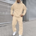 thumbnail image 1 of Domzest Mens Track Suits 2 Piece Set Tracksuits Jogging Hoodie Full Zip Casual Autumn Athletic Long Sleeve Matching Round Neck Suits Sets Dark Gray 2XL-Large, 1 of 7