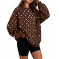 thumbnail image 1 of Domzest Polka Dot Crew Neck Sweatshirt for Womens Drop Shoulder Long Sleeve Pullover Top 2027 Fall Winter Trendy Fleece Sweatshirts, 1 of 4