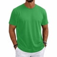 thumbnail image 1 of Domzest Short Sleeve T-Shirts Mens Breathable Strechy Crew Neck Shirt Summer Moisture Wicking Workout Shirts for Jogger, Gym & Outdoor Green 3XL, 1 of 6