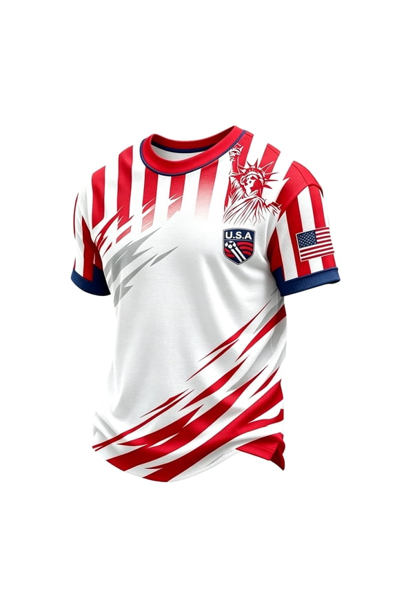 Soccer Cup Mens Shirts USA Flag Patch Soccer 2026 Graphic Short Sleeve T Shirt Soccer Cup Fan Jersey White 3XL
