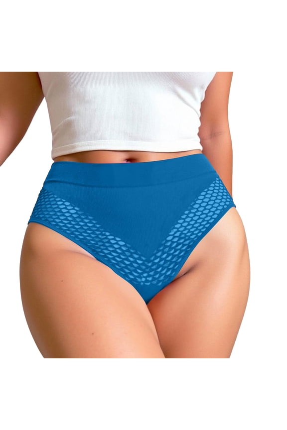 Tummy Control Shapewear Panty for Women High Waist Seamless Body Shaper Panties Butt Lifter Underwear Slimming Briefs Blue M