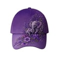 thumbnail image 1 of Domzest Unisex Alzheimer's Awareness Support Baseball Cap Purple Ribbon Hummingbird Lavender Embroidered Print Hat Support & Remember Adjustable Baseball Hat, 1 of 2