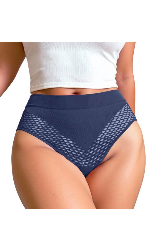 Women's Tummy Control Shapewear Panties High Waist Seamless Body Shaper Panties Butt Lifter Underwear Slimming Briefs Navy S