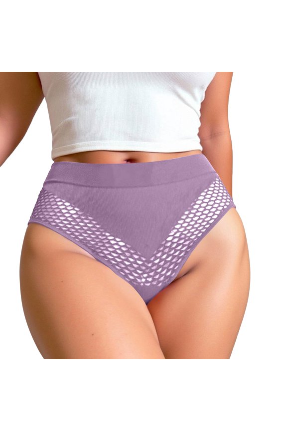 Women's Tummy Control Shapewear Panties High Waist Seamless Body Shaper Panties Butt Lifter Underwear Slimming Briefs Purple L