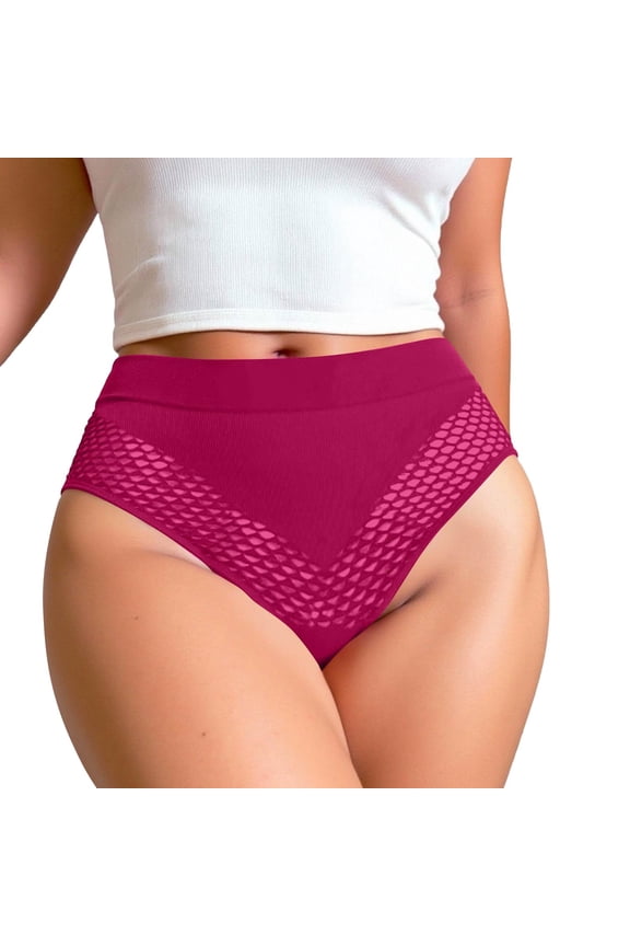 Women's Tummy Control Shapewear Panties High Waist Seamless Body Shaper Panties Butt Lifter Underwear Slimming Briefs Wine L