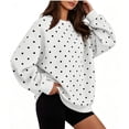 thumbnail image 1 of Domzest Womens Polka Dot Crew Neck Sweatshirt Drop Shoulder Long Sleeve Pullover Top 2026 Fall Winter Trendy Fleece Sweatshirts, 1 of 4