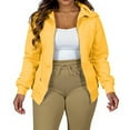 thumbnail image 1 of Domzest Womens Sweatshirt Zip Up Long Sleeve 3X-5X Hooded Fall Lightweight Trendy Fleece Drawstring Oversize Sweatshirts Casual with Pocket Jacket Yellow Large, 1 of 5