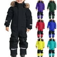 thumbnail image 1 of Domzest kid's Ski Pants Winter Insulated Fleece Thermal Cargo Pants Cute Skiing Pants Waterproof with Pocket Bibs Overalls Sky Blue 13-14 Years, 1 of 7