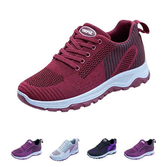 Domzle 12 Hour Shift Shoes For Women Wide Toe Box Slip On Walking Sneakers,Orthopedic Air Cushion Shoes With Arch Support For All-Day Standing Red 38