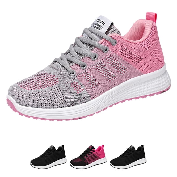 Domzle 12 Hour Shift Shoes For Women Slip On Wide Toe Box Walking Sneakers,Non-Slip Mesh Breathable Lightweight Sneakers,Arch Support For All-Day Standing Pink 37