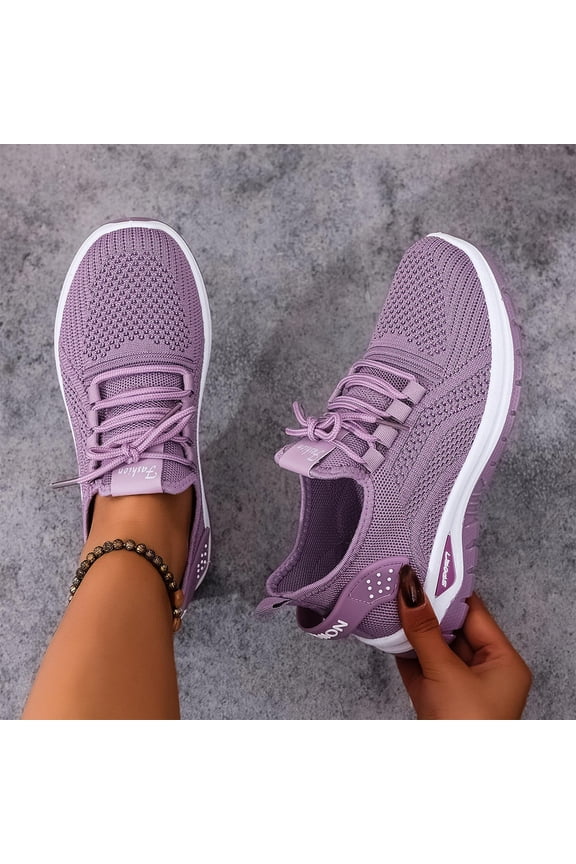 Air Slip On Shoes for Women - Casual Comfortable Athletic Tennis Walking Sneakers for Women with Memory Foam - Sizes 6 to 12, Medium & Wide Width Purple