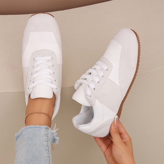 Domzle Barefoot Shoes Women Wide Toe Box Faux Suede Sneakers Beige 42