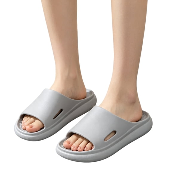 Domzle Bath Slippers for Women and Men Portable Quick Drying Non-Slip Pool Shower Shoes Indoor Home House Sandal Gray 40