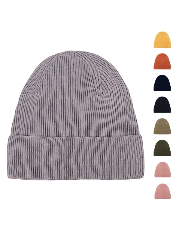 Beanies for Men Women Knit Fall Winter Beanie Hat Skull Cap Fashionable Short Knitting Caps for Daily Wear Light Gray