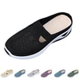 thumbnail image 1 of Domzle Breathable Slip On Backless Sneakers for Women Mesh Mules Toe Comfortable Non-Slip Orthopedic Walking Lightweight Open Back Tennis Shoes Black, 1 of 7