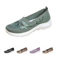 thumbnail image 1 of Domzle Butterfly Embroidered Loafers for Women Orthopedic Loafer Comfort Breathable Mesh Slip-On Walking Shoes with Arch Support Wide Walking Shoes Green, 1 of 7
