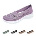 thumbnail image 1 of Domzle Butterfly Embroidered Loafers for Women Orthopedic Loafer Comfort Breathable Mesh Slip-On Walking Shoes with Arch Support Wide Walking Shoes Purple, 1 of 4