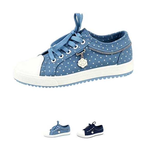 Domzle Canvas Sneakers for Women Dressy Fashion Lightweight Walking Non-Skid Shoes Slip On Loafers Sneaker Work Casual Shoes Light Blue 39