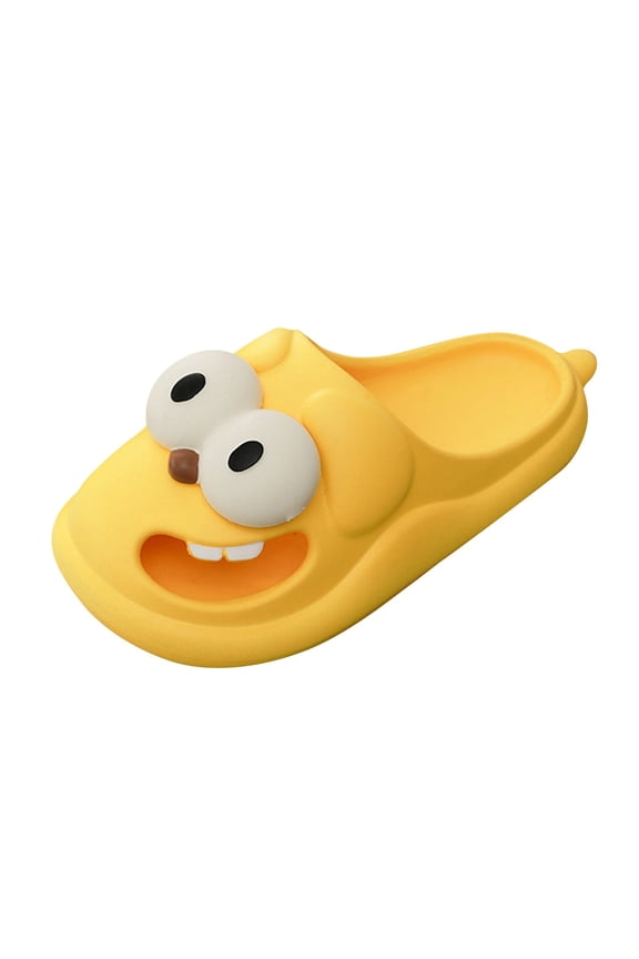 Cartoon Slippers for Couples – Funny 3D Cartoon Dog Kiss Slides, Unisex Cute Cartoon Comfy Slides with Non-Slip Thick Sole for Indoor Outdoor Yellow