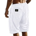 thumbnail image 1 of Domzle Casual Shorts for Men Elastic Waist Drawstring Baggy Corduroy Beach Shorts Comfy Golf Summer Shorts with Pockets White 2XL, 1 of 3