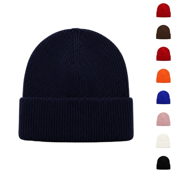 Domzle Classic Cuffed Knit Beanie for Women, Warm Thick Acrylic Skull Cap, Soft Watch Hat for Cold Weather Winter Daily Casual Wear