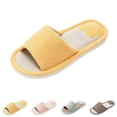 thumbnail image 1 of Domzle Cloth Slippers Linen Slippers - Breathable, Anti-Slip, Easy to Clean - Summer Silent Slippers for Women and Men Yellow, 1 of 5