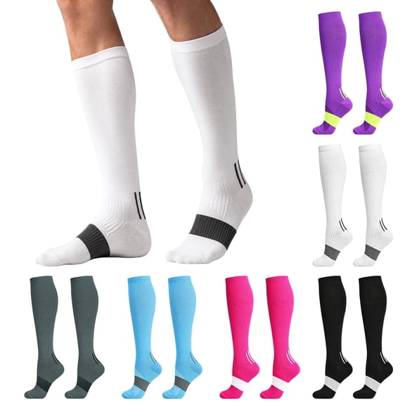 Domzle Compression Socks Comfortable & Supportive Soft Fabric, Cushioned Footbed, Arch Support , Knee High Support Socks,for Daily Wear Hot Pink