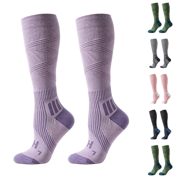 Domzle Compression Socks - Compression Socks Women & Men Circulation - for Running,Athletic Purple