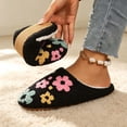 thumbnail image 1 of Domzle Cute Fuzzy House Slippers for Women Men Non-Slip Memory Foam Shoes Black US-6.5, 1 of 5