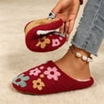 thumbnail image 1 of Domzle Cute Fuzzy House Slippers for Women Men Non-Slip Memory Foam Shoes Red US-5.5, 1 of 4