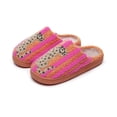 thumbnail image 1 of Domzle Embroidered Womens Mens Slippers Puffy Soft Comfortable Non Slip Slides Winter Indoor Flat Warm House Slippers Orange Wide-7.5, 1 of 7